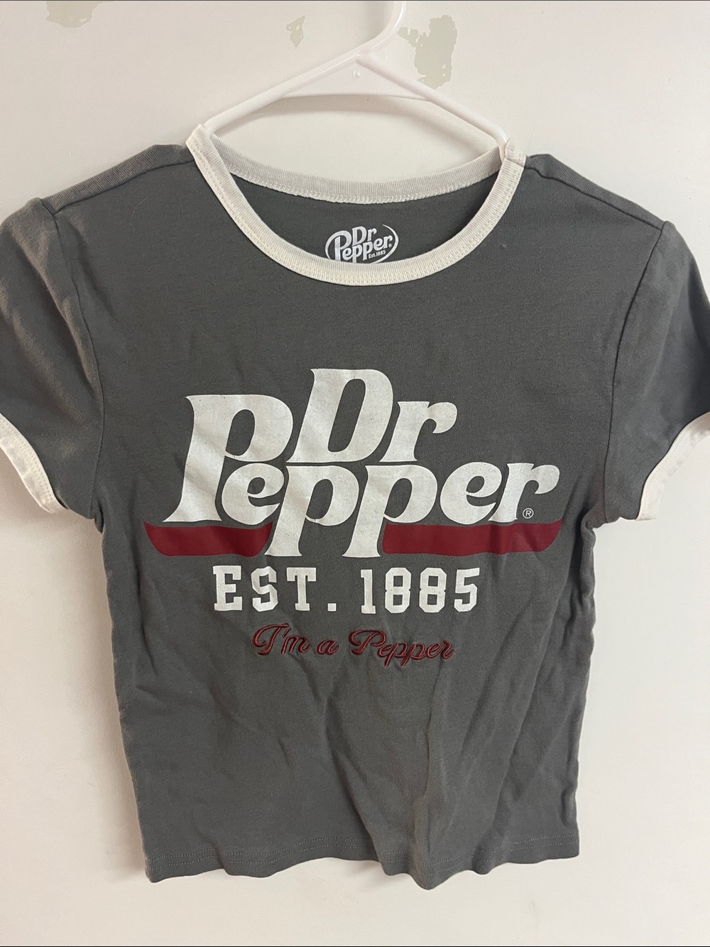 Dr Pepper Kids' Gray Short Sleeve Tee with White Trim